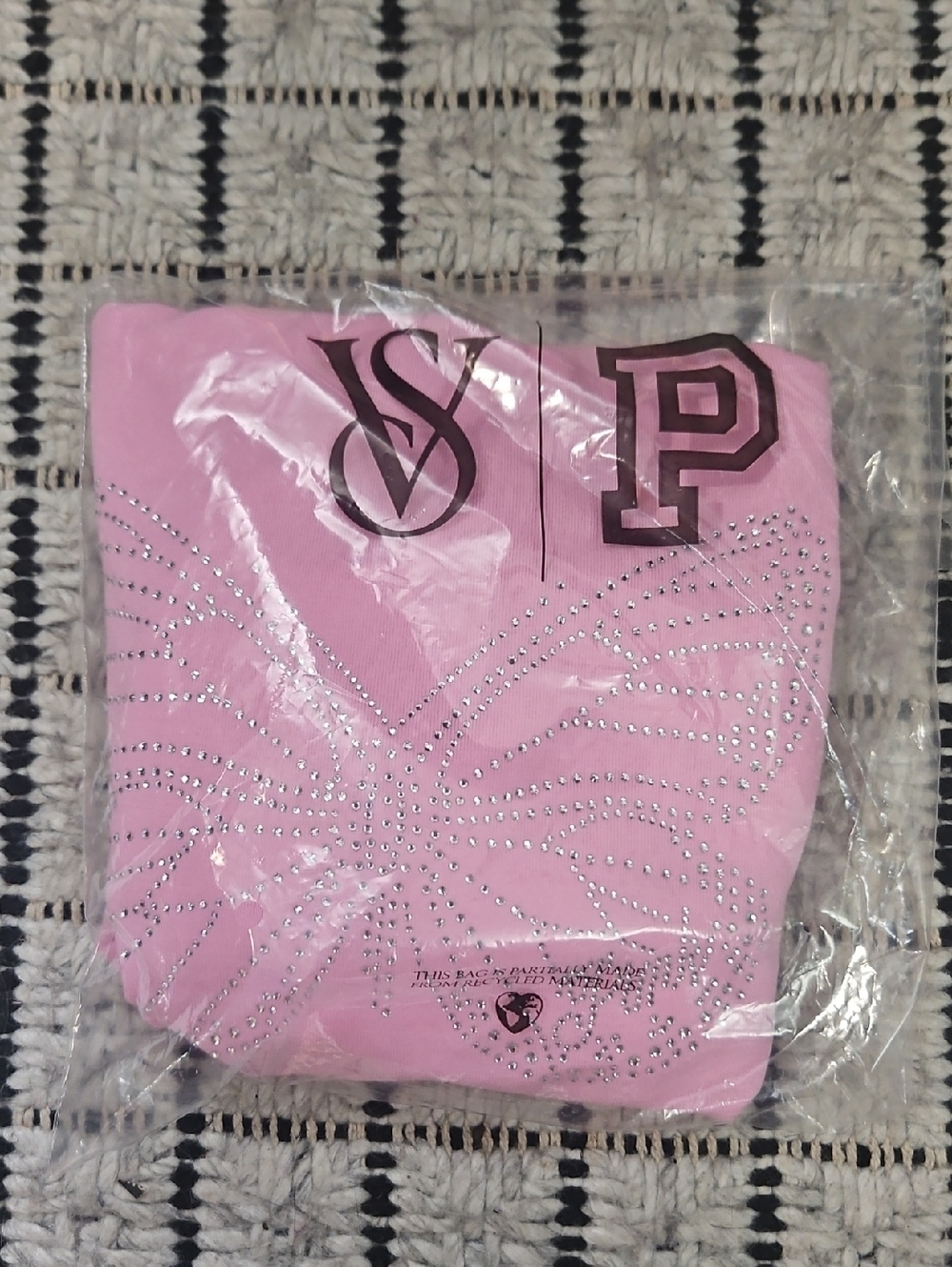 PINK VICTORIA'S SECRET All Day Ruched Tube Top Y2K PINK BUTTERFLY BLING New Med - Picture 7 of 12